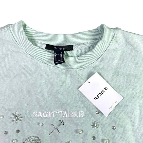 Forever 21 x Sagittarius Star Sign Beaded Embroidered Oversized Sweater NWT - XL - Picture 3 of 4